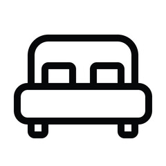 Outline hotel icon for accommodation, lodging, and stay.