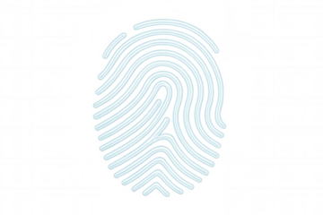 Luminous fingerprint revealing digital security, biometric authentication, and personal identity verification against transparent backdrop