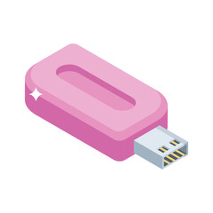 Grab this isometric icon of usb drive connection