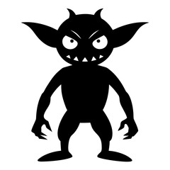 goblin vector clean black silhouette design white background