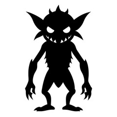 goblin vector clean black silhouette design white background