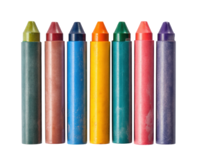 Creative drawing tools colorful crayons education, isolated on transparent background, png