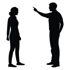 Fototapeta premium Silhouette of Couple Showing Relationship Struggle
