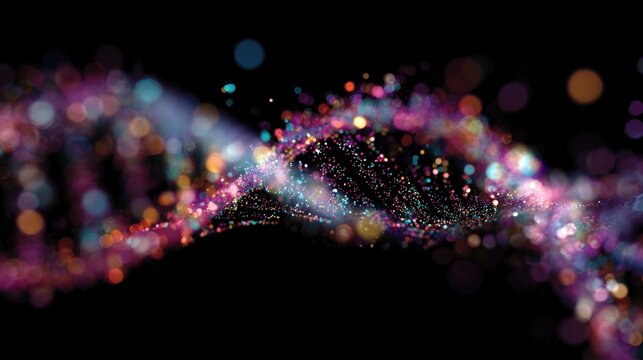 colorful dna helix abstract sparkles
