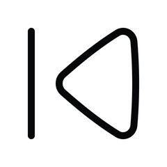 Outline skip back icon for rewind to previous track