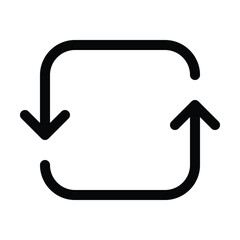 Outline repeat icon for loop, replay, or reload actions.