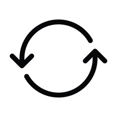 Outline repeat icon for loop, replay, or reload actions.