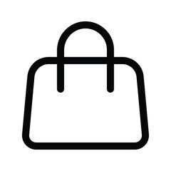 Outline shopping bag icon for purchase and retail activities