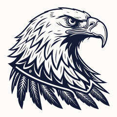 Obraz premium Majestic Eagle Head in Bold Silhouette Style Tattoo Design Illustration