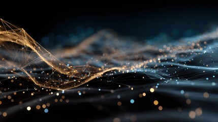 glowing network abstract waves