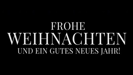 Frohe Weihnachten und ein gutes neues Jahr deutsch Schriftzug mit Alphakanal Animation Motion Graphic - Powered by Adobe