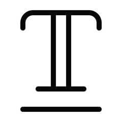 Outline underline icon for text formatting and emphasis.