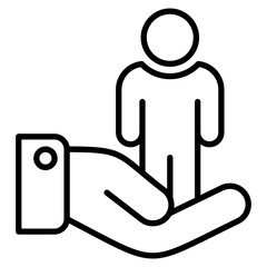 Responsible line icon