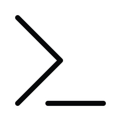 Outline terminal browser icon for command line web access.