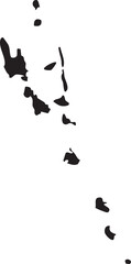 Vanuatu Isolated Vector Map Silhouette