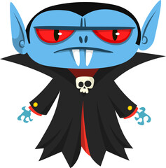 Cute cartoon vampire character design. Vector illustration for Halloween themed party decoration