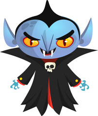 Cute cartoon vampire character design. Vector illustration for Halloween themed party decoration