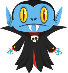 Cute cartoon vampire character design. Vector illustration for Halloween themed party decoration