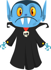 Cute cartoon vampire character design. Vector illustration for Halloween themed party decoration