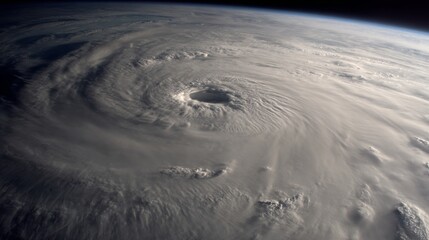 A massive hurricane viewed from space,