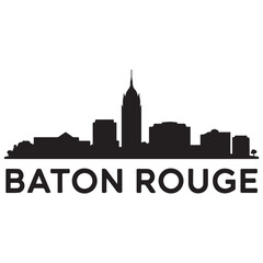 Baton Rouge skyline silhouette. Landscape Baton Rouge, Louisiana. Vector illustration. Vector black silhouette. with white background.