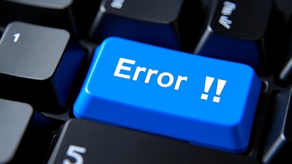 Error key on blue keyboard with modern design  