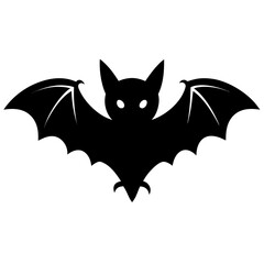 Bat vector clean black silhouette design white background