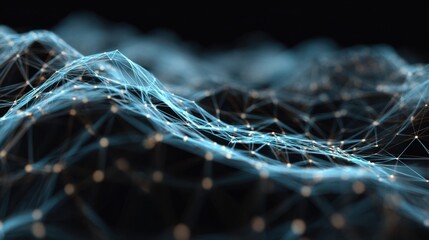 glowing network digital landscape