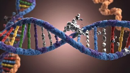 Animation of DNA Structure, Scientific Visualization, Digital Art, Abstract Environment - Powered by Adobe