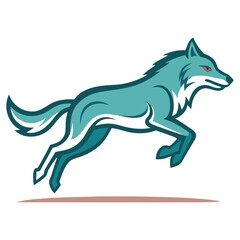 Leaping Teal Wolf, leaping wolf icon