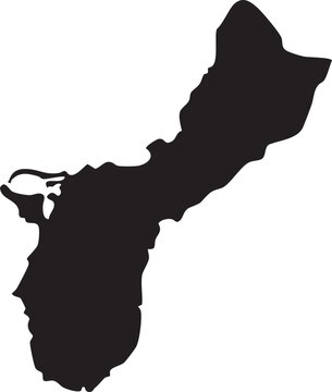 Guam Isolated Vector Map Silhouette