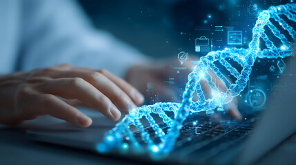 DNA Analysis and Digital Technology Concept
