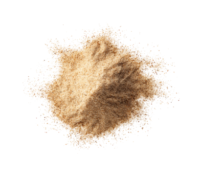 Sifting fine sand for crafts workshop material preparation, isolated on transparent background, png
