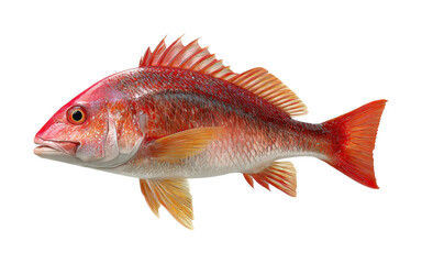 Fishing red snapper underwater scene marine life vibrant environment, isolated on transparent background, png
