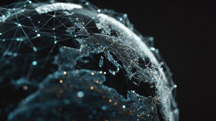 global network connections glowing earth