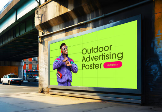 Urban Street Poster Mockup with Retro 90s Vibe