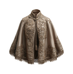 Obraz premium Elegant embroidered cape fashion display clothing modern, isolated on transparent background, png