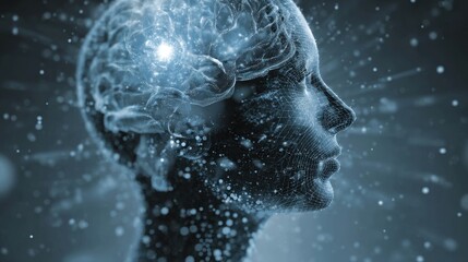 glowing mind digital human head