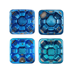 Stylish hot tub designs product showcase modern aerial view, isolated on transparent background, png