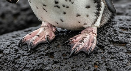 Obraz premium Close-up of Bird Feet with Sharp Claws on Rock Surface