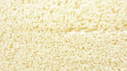Close-up of luxurious cream-colored carpet texture offers warm and inviting surface aesthetic