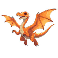 Fototapeta premium Adorable Baby Dragon Takes Flight, Soaring High Above isolated on transparent background Generative AI.