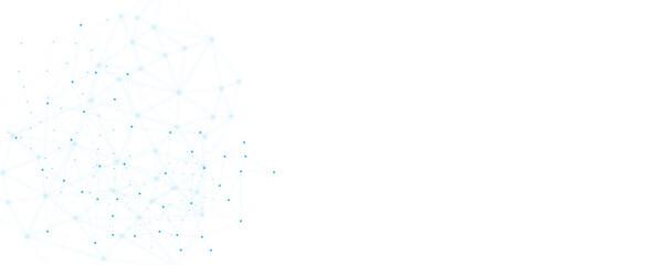Blue white abstract polygon connection mesh digital technology futuristic communication high tech concept dots lines connect network background. 