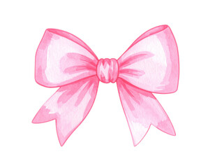 Pink Watercolor Bow Illustration