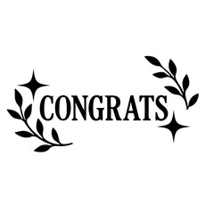 Obraz premium Congrats leaf wreath silhouette elegant celebration