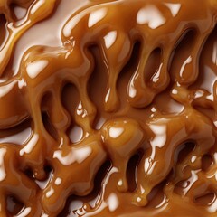 close up of caramel melting, drops details, graphic resource, bakery and gourmet content