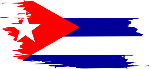 Cuba Country Map and Flag Design – Vector Illustration