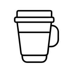 Outline drawing of coffee cup for cafe menu design take away coffee cup vector illustration