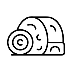 Isolated hay bale vector icon illustration for agriculture farming and harvest season design