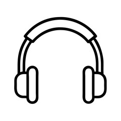 Headphones vector icon for music listening audio sound dj and gaming headset accessory design element